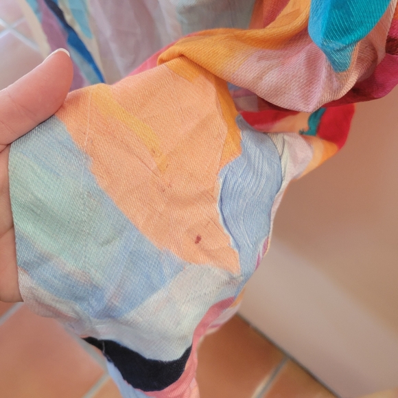 Anthropologie Square Cowl Neck Ruched Side Slit Slip Dress - Picture 6 of 9